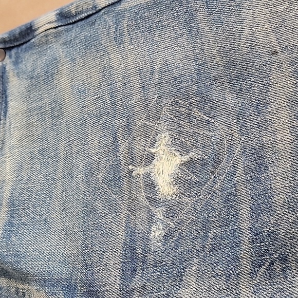 John Elliott Size 30 Distressed / Repaired / Splattered Denim Blue Jeans - Picture 8 of 13